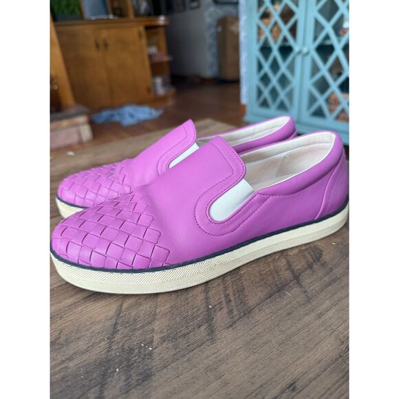 Bottega Veneta Intrecciato Purple Leather Speedster Slip on Shoes - Picture 5 of 6